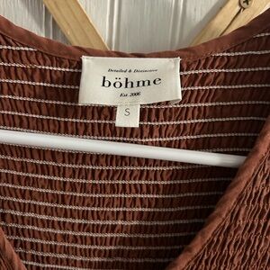 Böhme terra-cotta midi dress